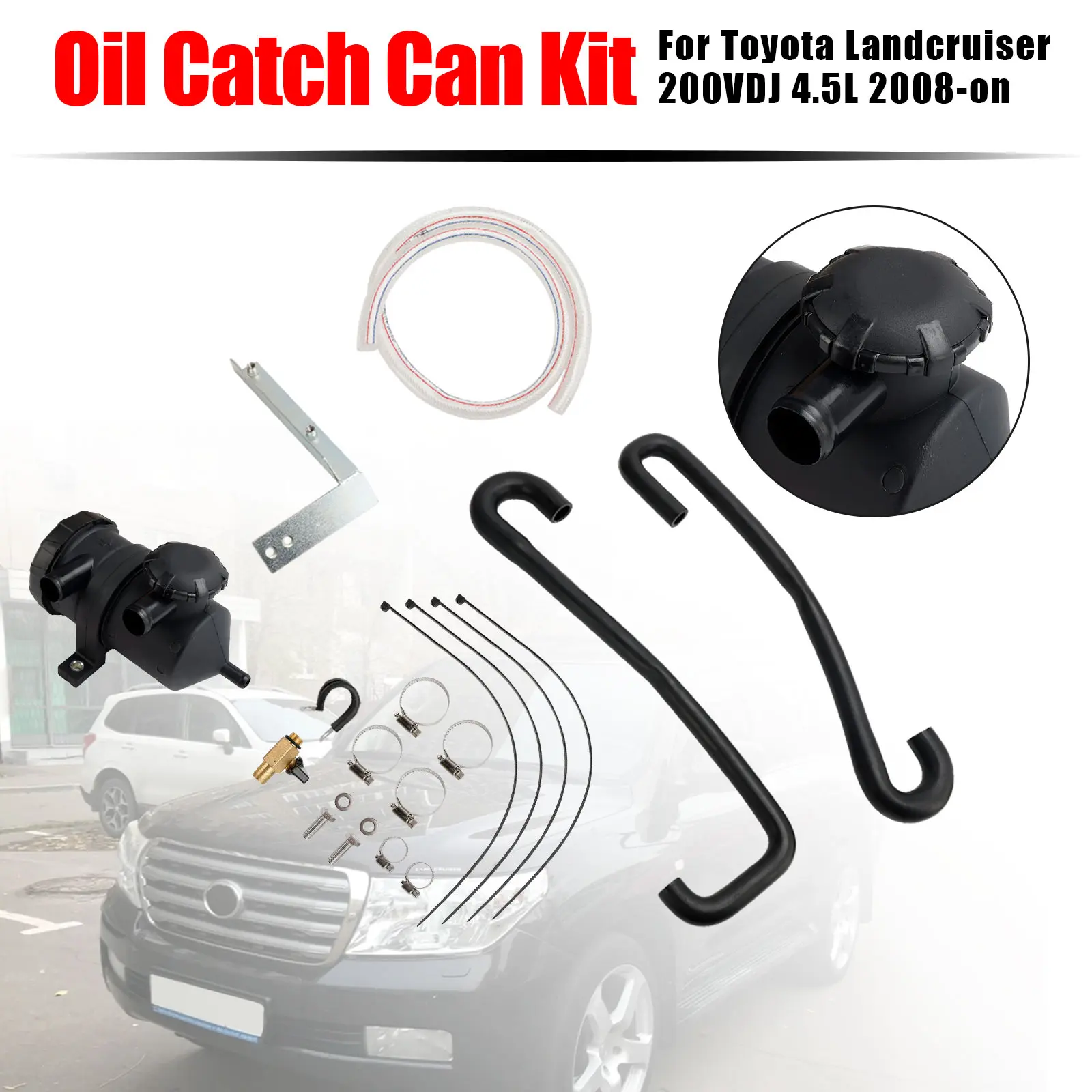 Artudatech Oil Catch Can Kit Os-Prov-21P Per Toyota Landcruiser 200Vdj 4.5L 2008-On