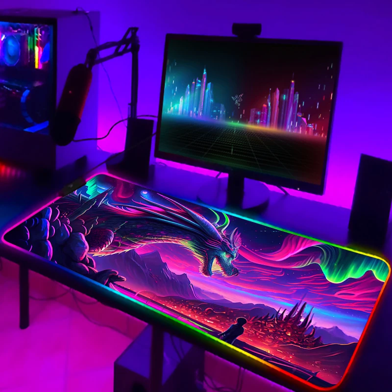 Led Light Mousepad Rgb Keyboard Cover Desk-Mat Superficie Colorata Mouse Pad Impermeabile Multi-Size World Computer Pc Gamer Cs Dota