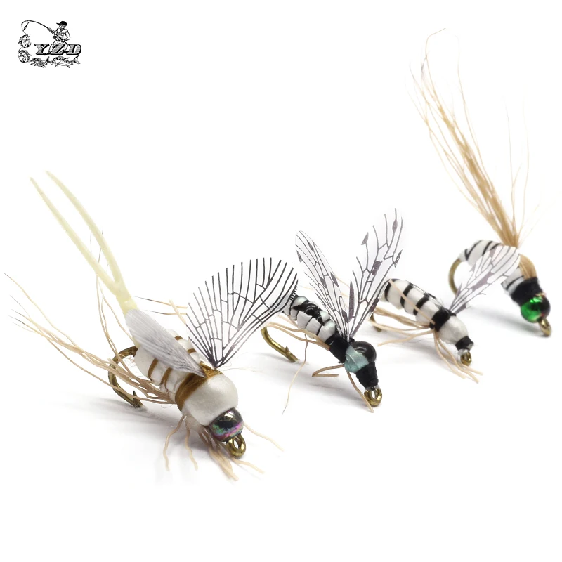 16Pcs Esche Realistiche Per Mosche Mayfly Set Ninfe Bagnate Asciutte Caddis Emerger (Pupa Stonefly Fly Fishing Set Kit