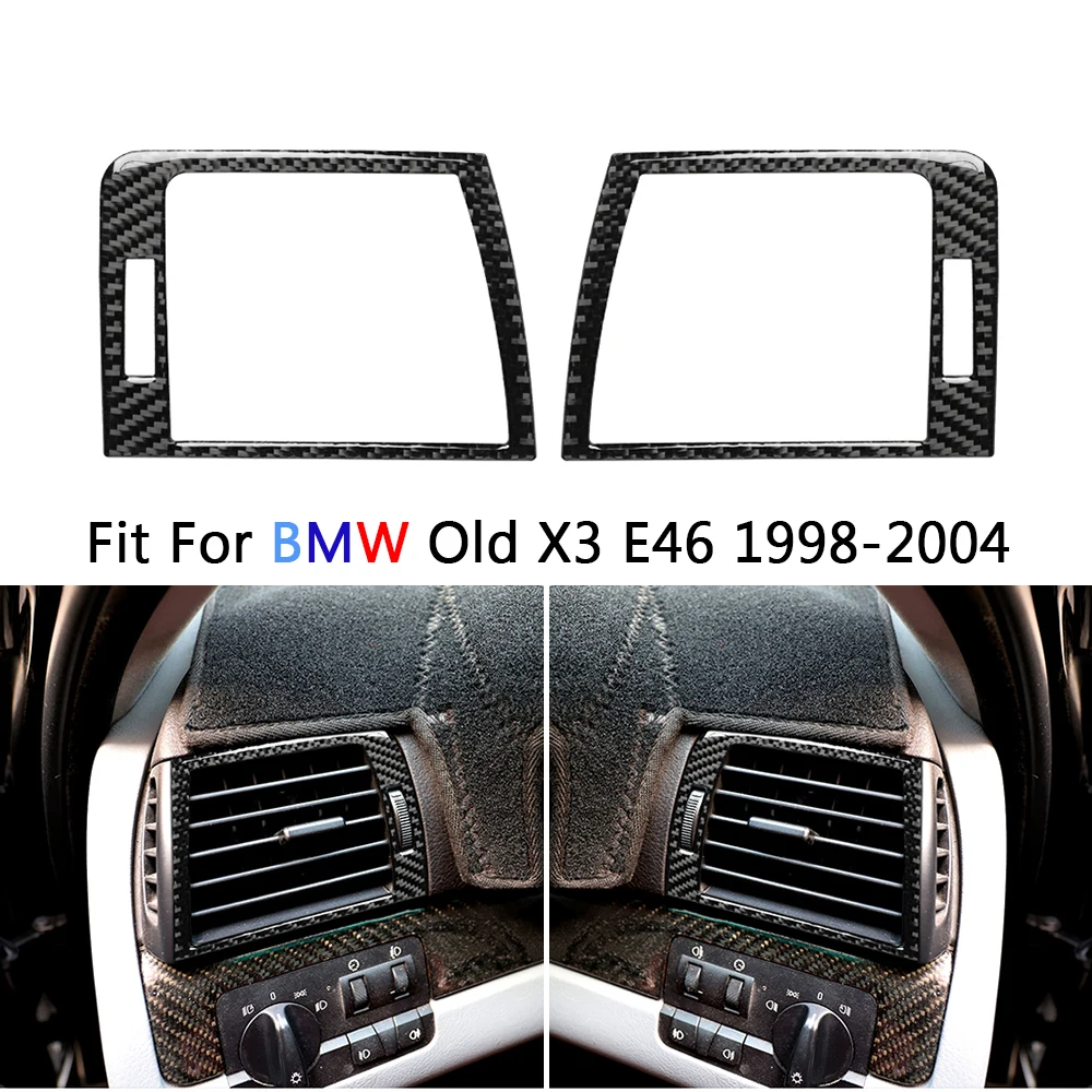Per Bmw Serie 3 E46 1998-2004 In Fibra Di Carbonio Per Interni Air Vent Trim Cover Dashboard Sticker E46 Interior Trim