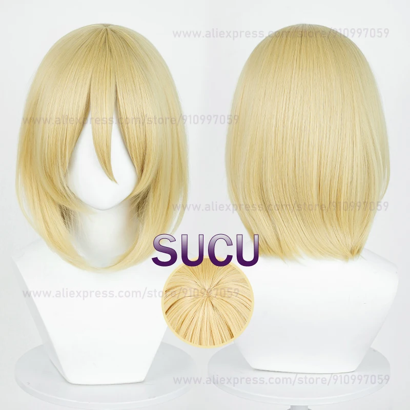 Anime Annie Leonhart Parrucca Cosplay 36Cm Golden Female Titan Annie Leonhart Anime Capelli Parrucche Sintetiche Resistenti Al Calore