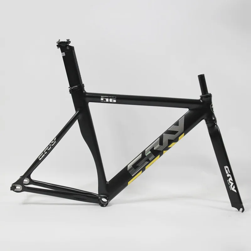 Grigio F16 Frameset 700C Telaio A Scatto Fisso In Alluminio E Forcella Pista Fixie Bike 48Cm 52Cm Single Speed Bicycle Muscle Sensation Parts