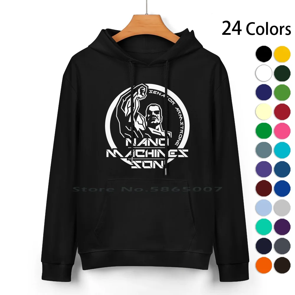 Senator Scatto-Nanomachines Son Felpa Con Cappuccio In Puro Cotone Maglione 24 Colori Mgrr Metal Gear Rising Revengeance Senator Scatto