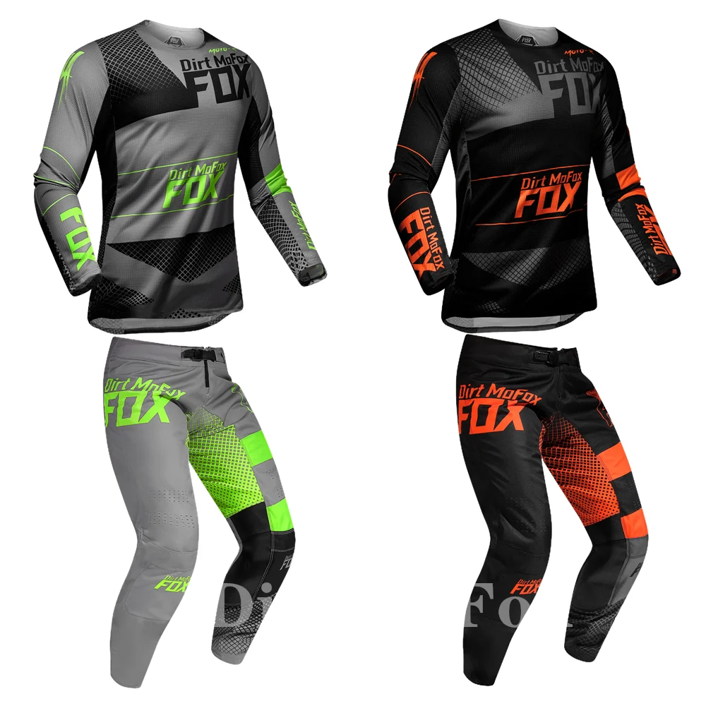 Motocross Racing Gear Set Dirt Mofox Mach Jersey Pants Mountain Bike Offroad Kit Downhill Bike 4-Way Stretch Suit