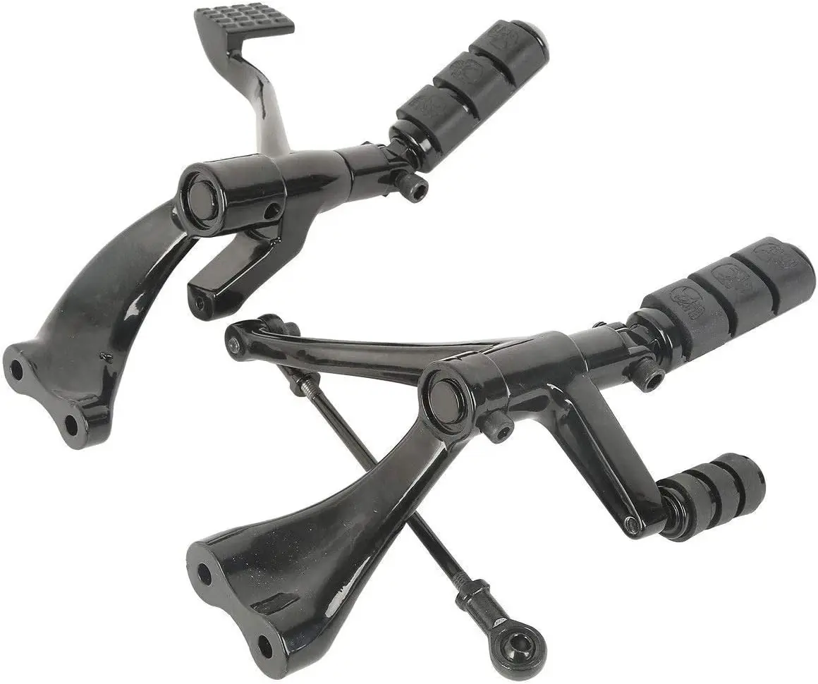 Bamt Black Forward Controls Kit Completo Pioli Leve Collegamenti Per Harley Sportster Xl1200 Forty-Eight Roadster Nightster 883/200