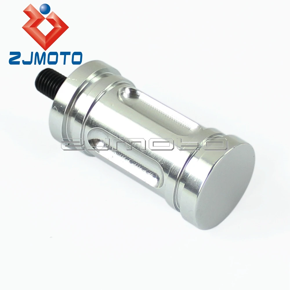 1X Moto D'Argento Toe Shifter Peg Per Harley Sportster Xl 883R 883L Quaranta-Otto Cnc Zigrinato Resto Del Piede Shifter Peg