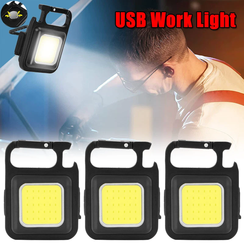 Mini Portachiavi Led Luce Di Lavoro Portatile Usb Ricaricabile Torce Elettriche Da Tasca Impermeabile Campeggio All'Aperto Escursioni Piccole Luci Mag