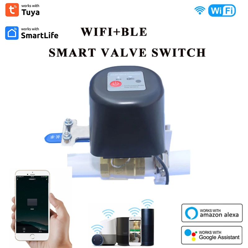 Smart Home Tuya Wifi Ble Valve Smart Water/Gas Valve Automation Control Funziona Con Alexa Google Assistant Smart Life