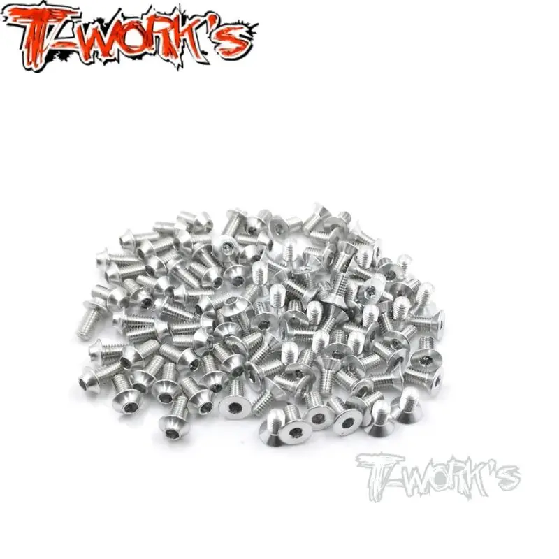Originale T Works Assu-R1013-S 7075-T6 Set Di Viti In Argento (Testa Ufo) 100 Pezzi. (Per Arc R10 2013) Parte Rc