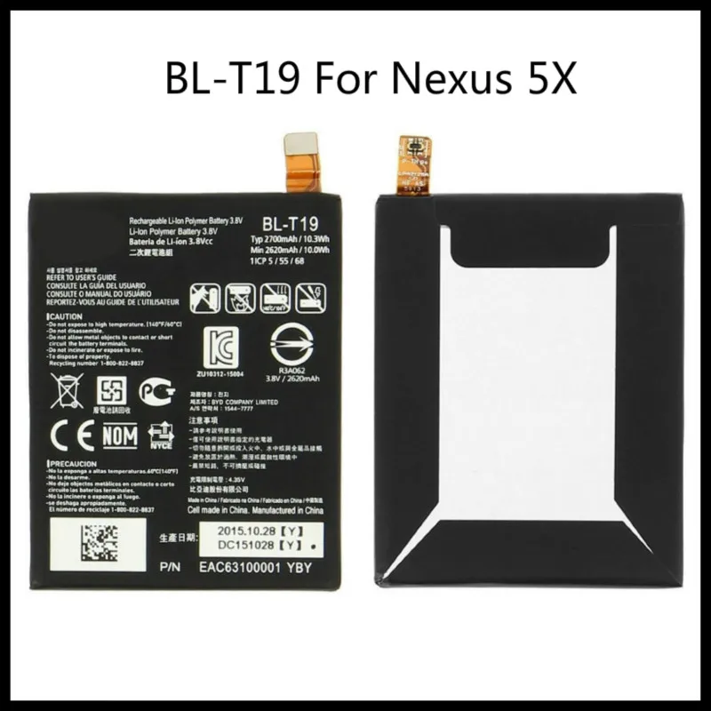 2700Mah Ricaricabile Li-Ion Bateria Bl-T19 Batteria Per Lg Nexus 5X H790 Blt19 H791 H798 Batteria Blt19