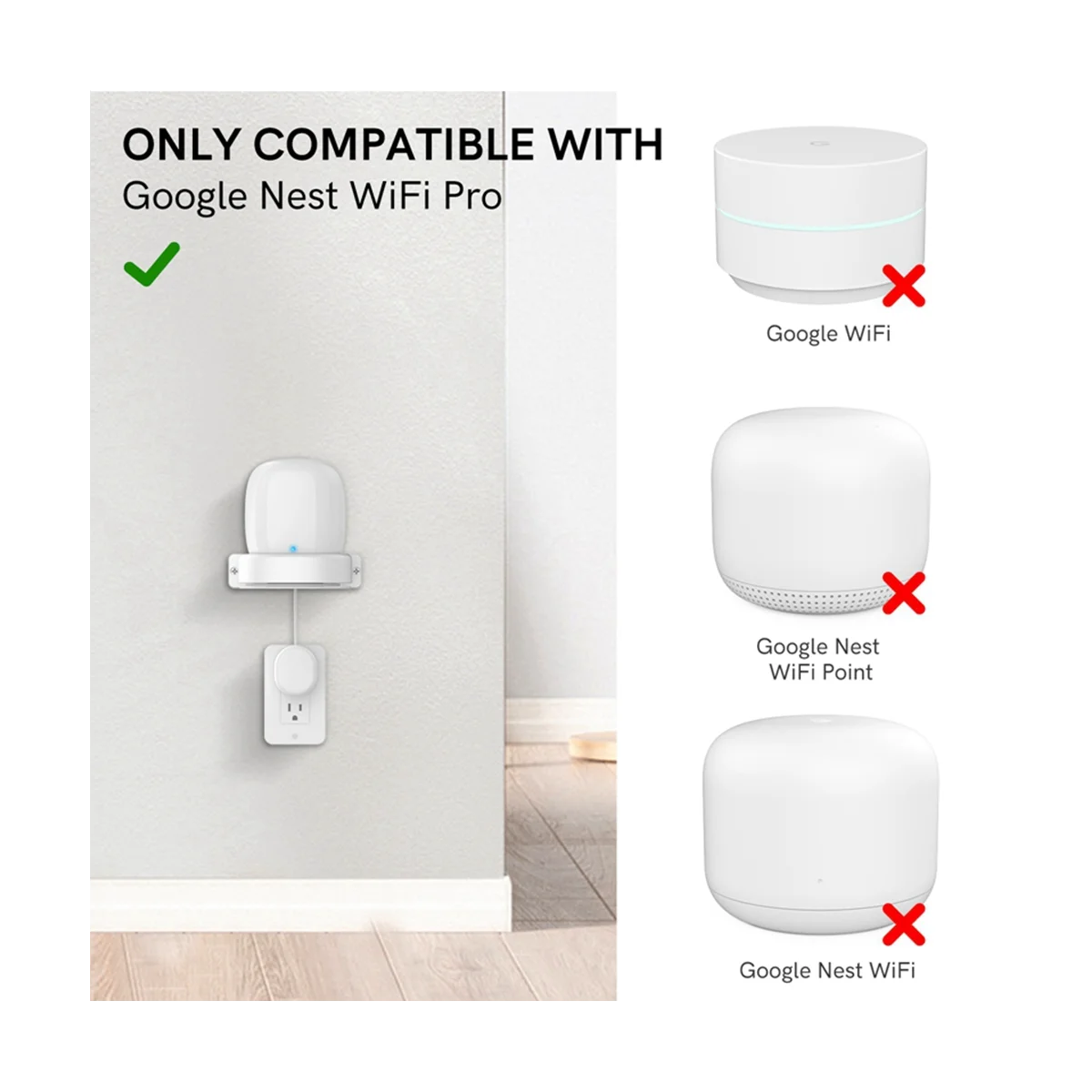 Per Google Nest Wifi Pro Staffa Di Montaggio A Parete Storage A Parete, 2 Pezzi