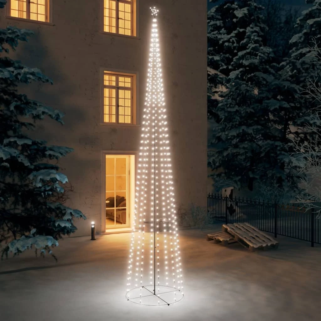 Cono Albero Di Natale 752 Led Decorazione Bianca Fredda 160X Cm