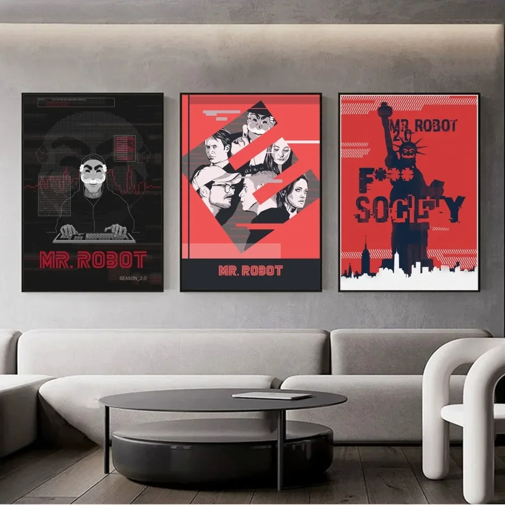 Classic Movie Mr. Robot Poster Fai Da Te Vintage Movie Poster Wall Art Painting Study Stickers Small Szie Wall Painting