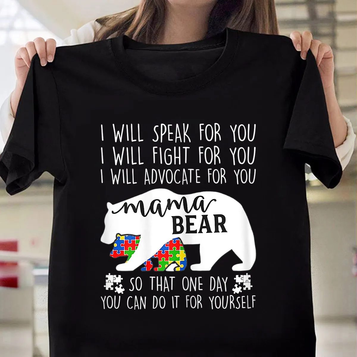 Autismo Mama Bear I Speak Fight Advocate For You Maglietta Regalo Mamma Autismo