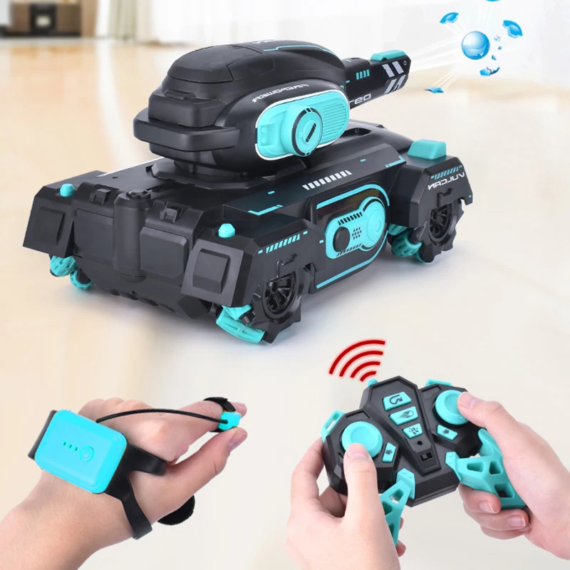 Kid Remote Control Water Bomb Tank Off-Road A Quattro Ruote Motrici Su Tank Toy Ragazzi Ragazze Gesture Sensing Tank Toy Stunt Chariot Gift