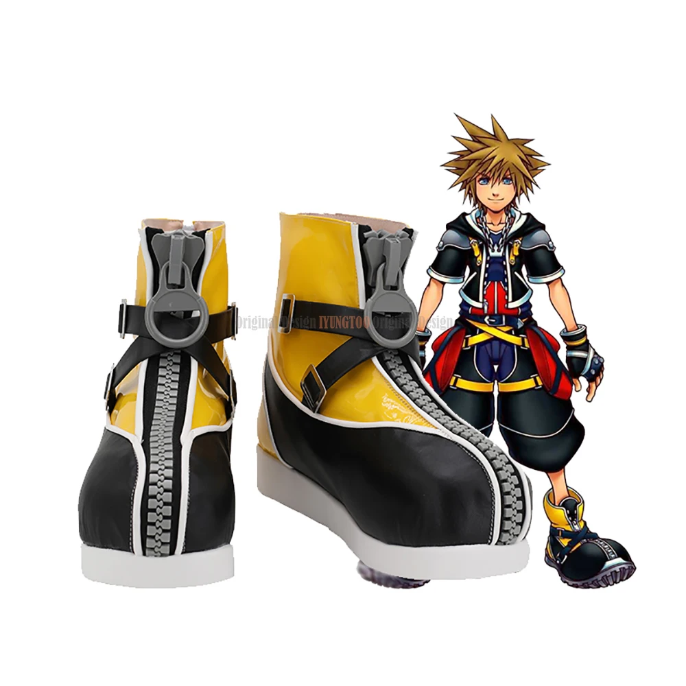 Scarpe Sora Cosplay Kingdom Hearts Sora Stivali Cosplay Scarpe In Pelle Personalizzate Per Unisex