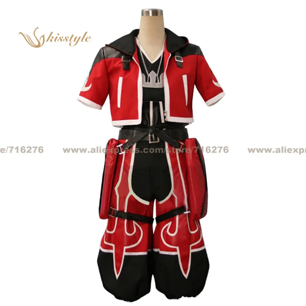 Kisstyle Fashion Kingdom Hearts Sora Rosso Uniforme Cos Vestiti Cosplay Costume, Su Misura Accettato