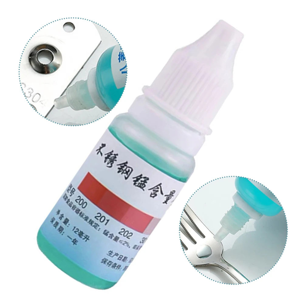 12Ml 304 Rilevamento Del Liquido In Acciaio Inossidabile Identificazione Del Contenuto Rapido Test Analitico Farmaci Reagenti Rapidi Farmaci Analitici
