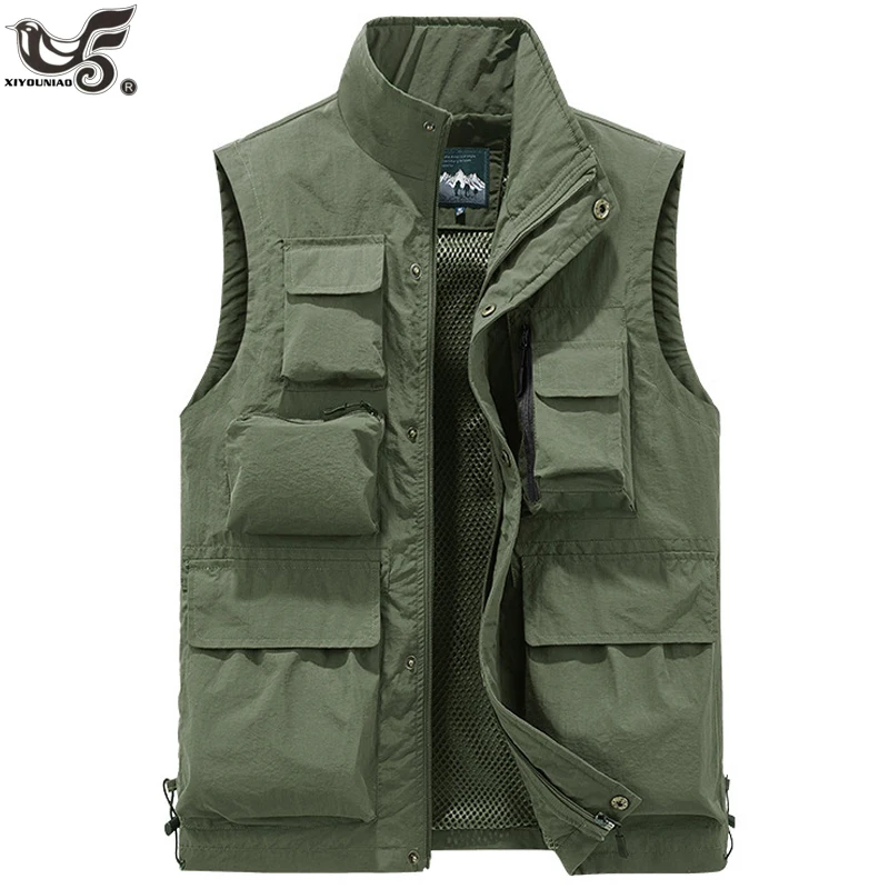 Gilet Da Golf All'Aperto Da Uomo Multi-Tasca Director Reporter Work Gilet Tattico Fotografia Casual Escursionismo Gilet Da Pesca Giacca Maschile