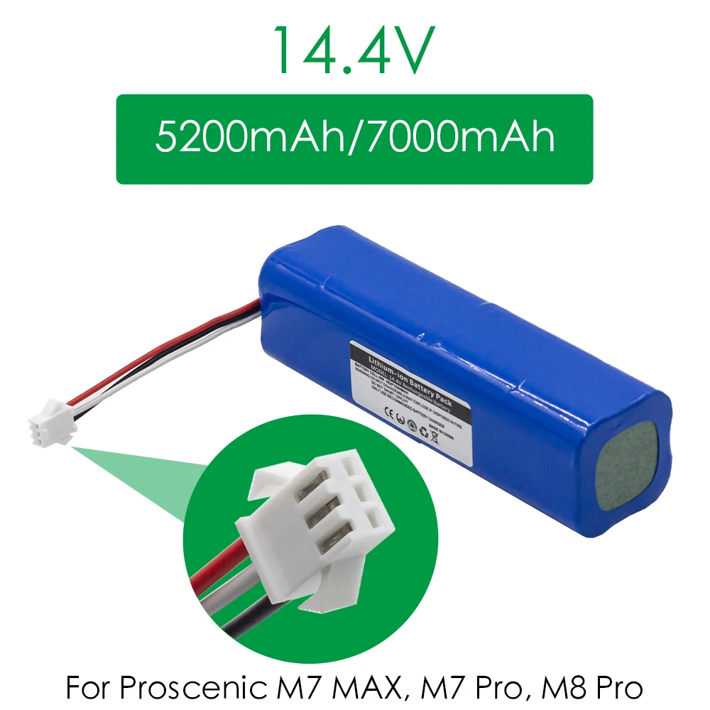 Batteria 5200Mah/7000Mah Per Proscenic M7 Max, M7 Pro, M8 Pro, U6, Per Aspirapolvere Philips Fc8972, Haier Tab-T530S, Lenovo Lr1