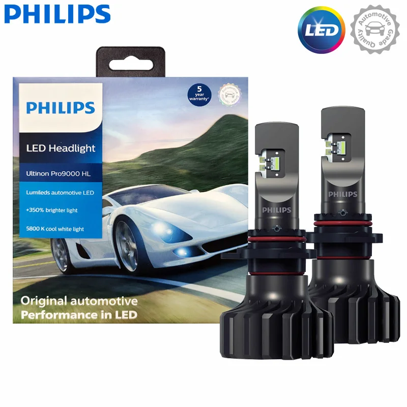 Philips Ultinon Pro9000 New Gen2 9012 Hir2 Led + 350% Bright Auto Lamps 5800K White Lumileds Led Drl Lampadina 16W Lum11012U90X2, 2X