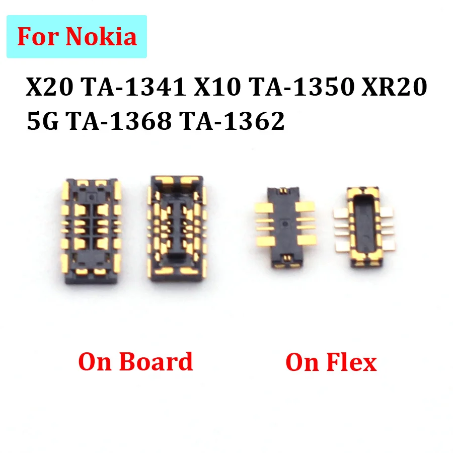 2Pcs Batteria Interna Flex Jack Fpc Connettore Clip Holder Plug On Board Per Nokia X20 Ta-1341 X10 Ta-1350 Xr20 5G Ta-1368 Ta-1362