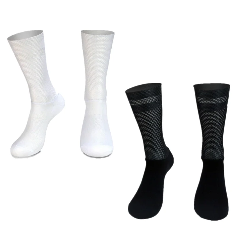 New Pro Team Aero Socks Calzini Da Ciclismo In Silicone Antiscivolo Uomo Bicycle Sport Running Bike Socks Calcetines Ciclismo