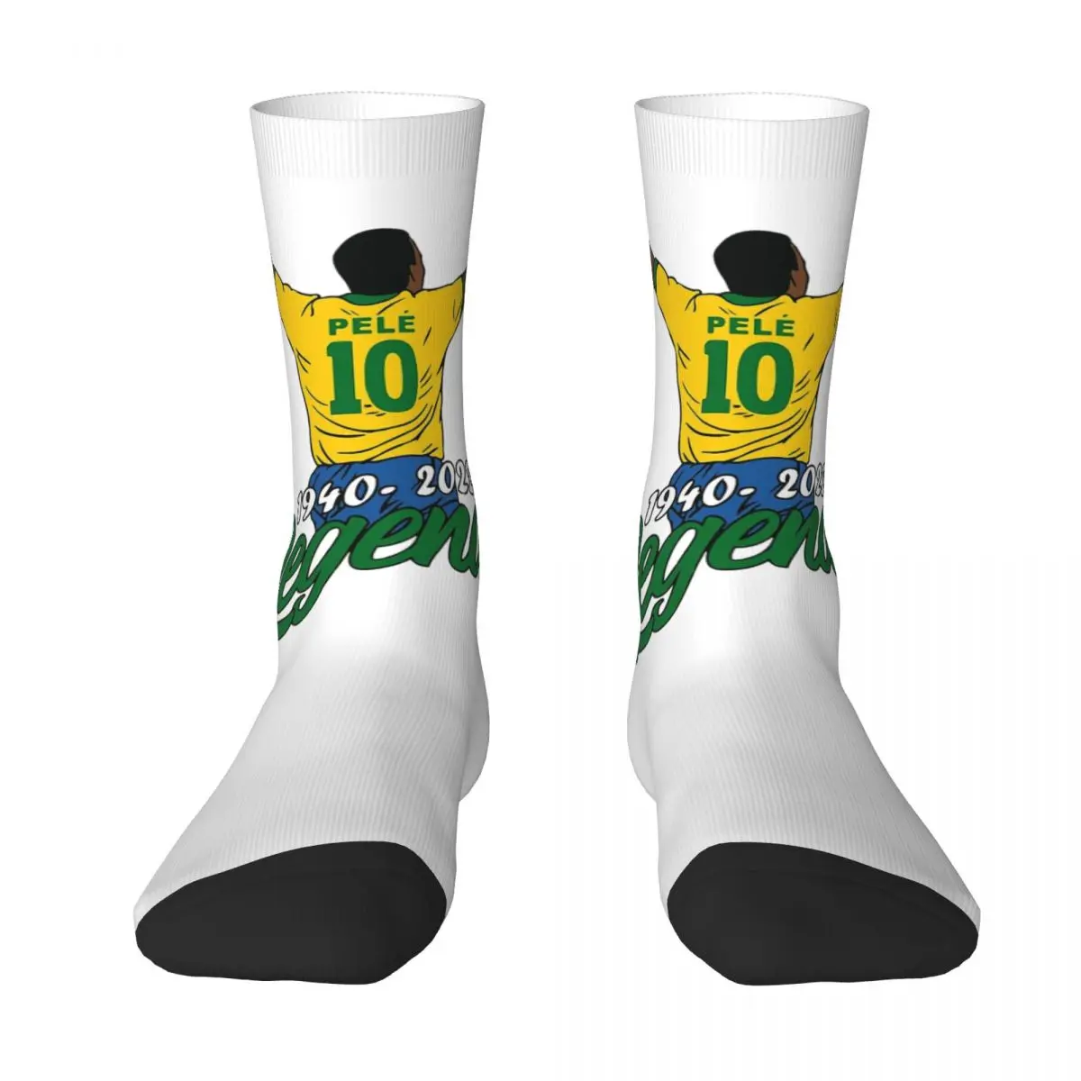 King Pele Of Football 3 Pele Football Soccer Unisex Primavera Estate Autunno Inverno Calzini Caldi Felici Street Style Crazy Sock