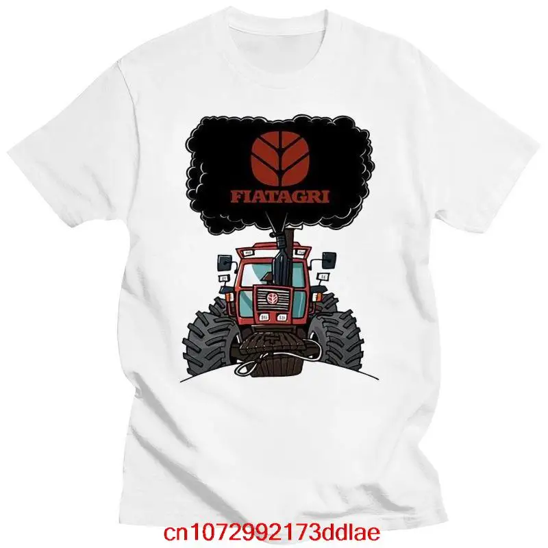 New 100% Cotton Sportswear Tee Plus Size T-Shirt Da Uomo Fiatagri Tractor White Fashion Funny