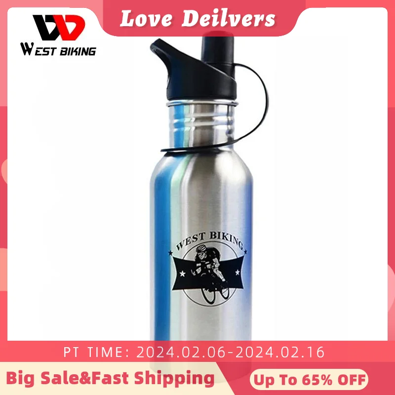 West Biking Sports Travel Drinkware Bollitore In Acciaio Inox Mtb Bicicletta Equitazione Garrafa Mountain Bike Ciclismo Bottiglia D'Acqua