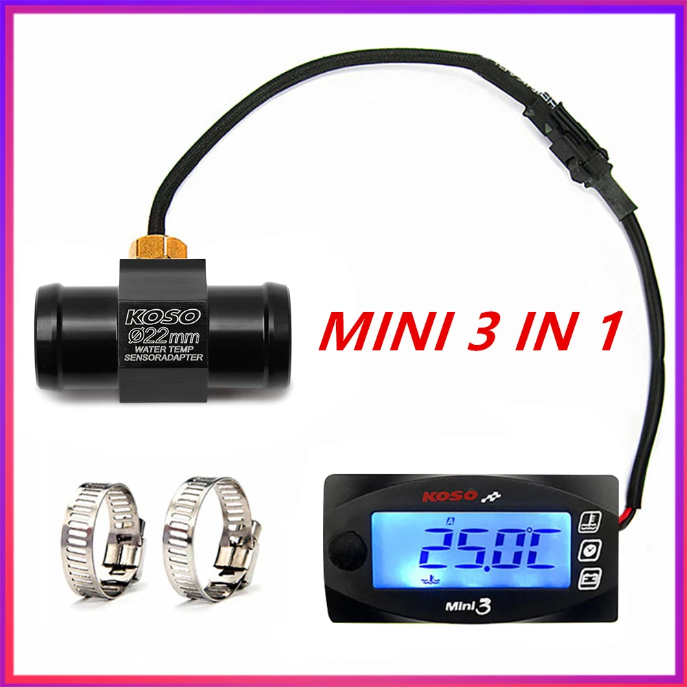 Koso Upgrad Moto Display A Led Mini 3 In 1 Metro Water Temptime Volt Moto Voltmetro Per Accessori Bici Universali