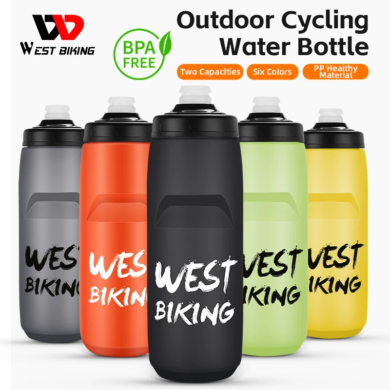 West Biking Cycling Water Bottle 620-750Ml Portable Sports Mtb Road Bike Bottle Running Gym Fitness Soft Flask Bottle 6 Colori