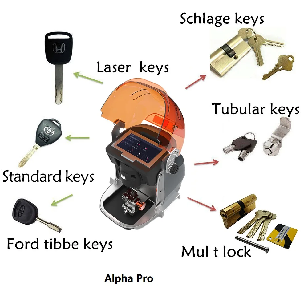 Kukai Alpha Pro Key Cutting Machine Per Chiavi Laser Automatiche Tubolare Mul T Lock Ford Tibbe Schlage Key Locksmith Tool