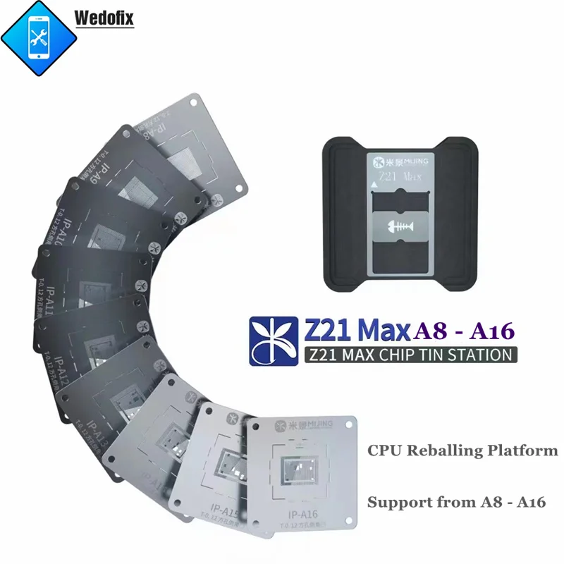 Mijing Z21 Max Cpu Reballing Platform Chip Tinning Template Bga Reball Stencil Per Iphone Huawei Qualcomm Riparazione Cpu