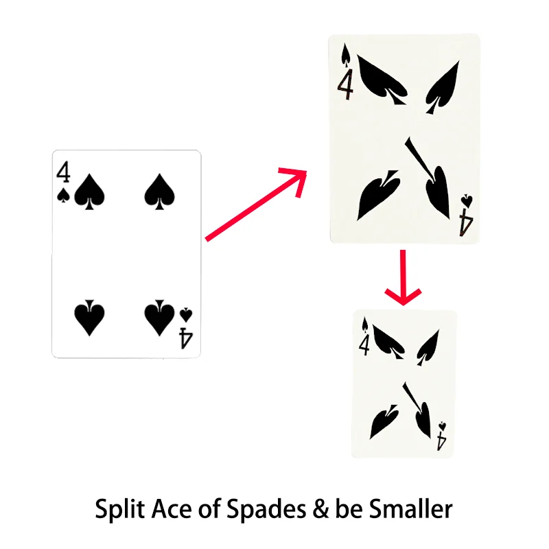 Split Ace Of Picche Magic Tricks Card Sparge Card Be Small Magic Toys Puntelli Close Up Street Illusion Gimmick Mentalism