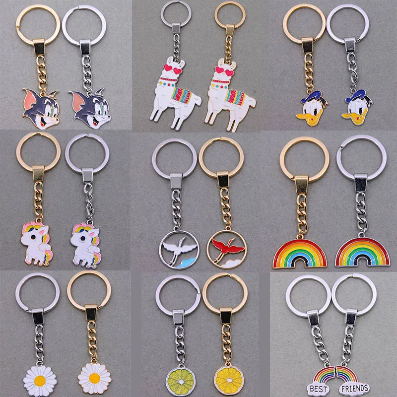 Nuovo Portachiavi Animale Unicorno Uccello Alpaca Pianta Limone Migliore Amico Arcobaleno Fai Da Te Uomo Auto Portachiavi Portachiavi Portachiavi Rega