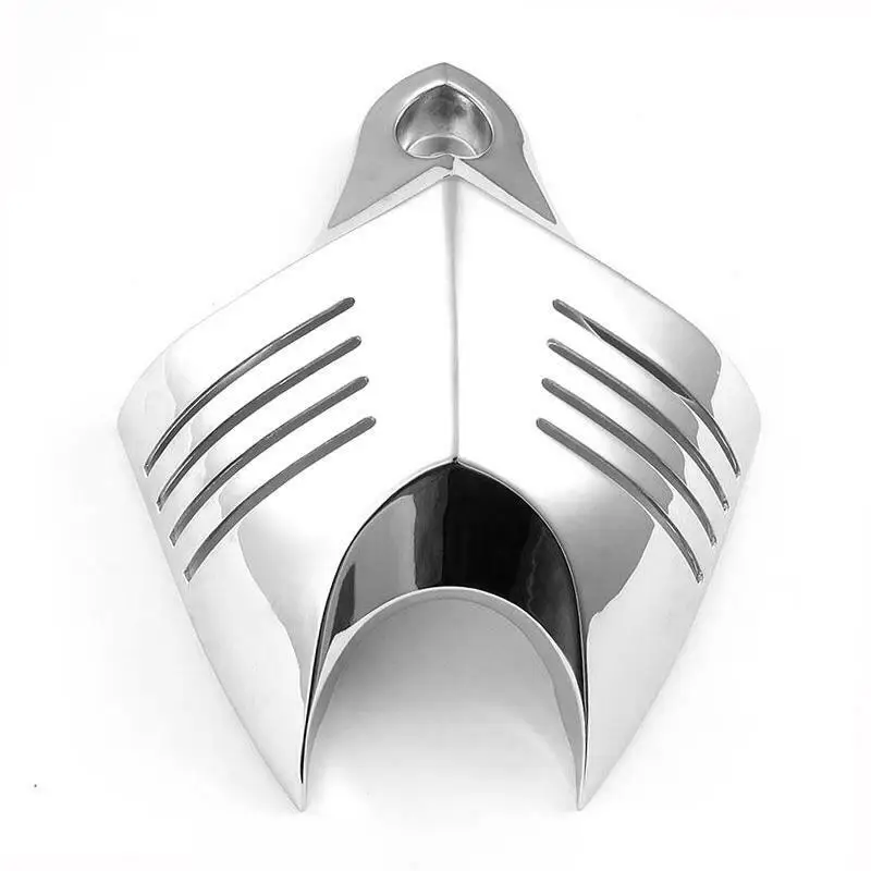 Wow Chrome Moto V-Shield Horn Cover Per Harley Davidson Hd Softail Dyna Glide Big Twin Electra Deluxe Springer...