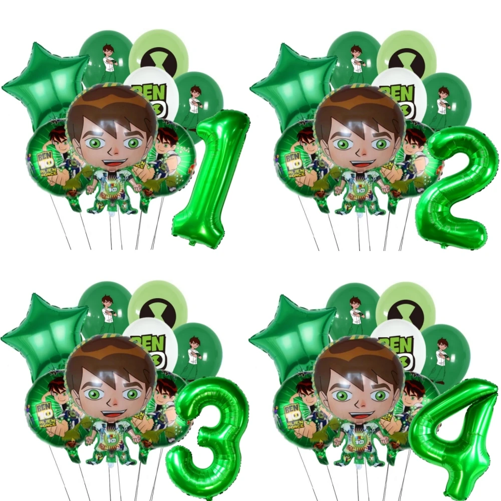 1Set Ben 10 Balloon 32 Pollici Numero Foil Balloons 1St-9St Kids Ben Game Theme Decorazioni Per Feste Di Compleanno Baby Shower Globos Toy