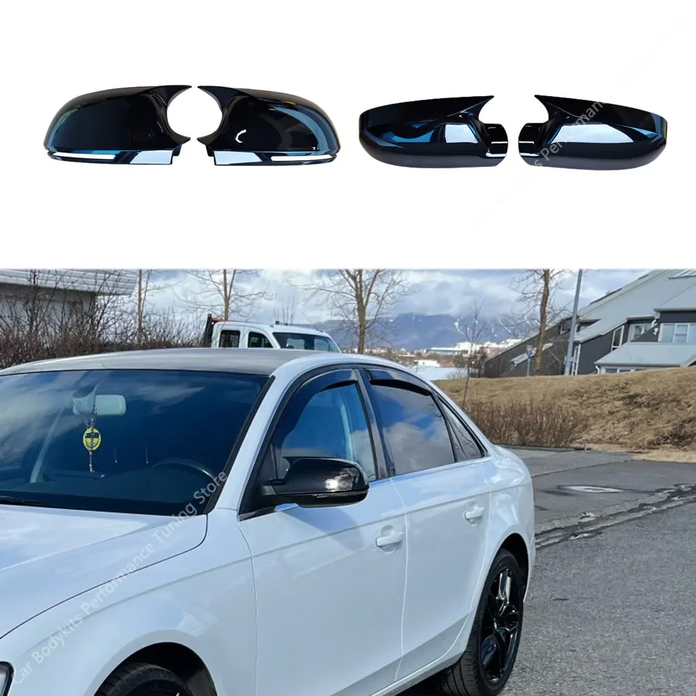 Per Audi A4 S4 B8 B8.5 8K 2Pcs Nero Lucido Copertura Specchietto Retrovisore Per Auto Tappi Trim Shell Frame A4 Fsi Tfsi Tdi 2007-2015 Tuning