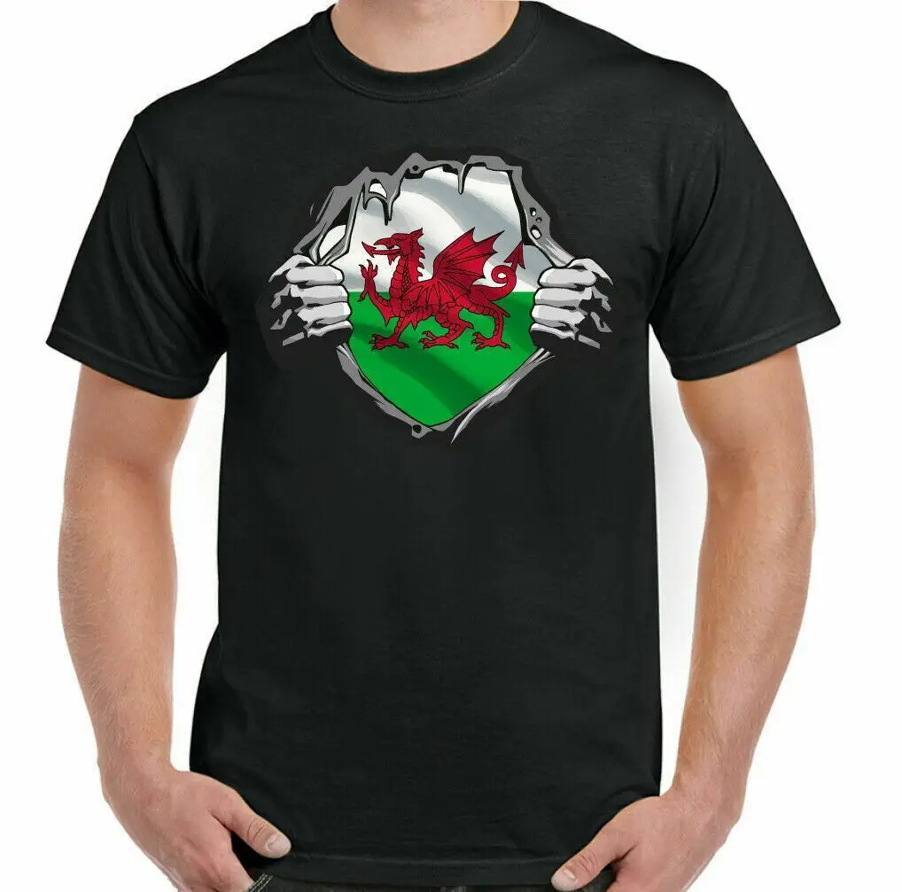 Welsh T-Shirt Flag Football Rugby St Davids Day English Cricket Kit Jersey Gym