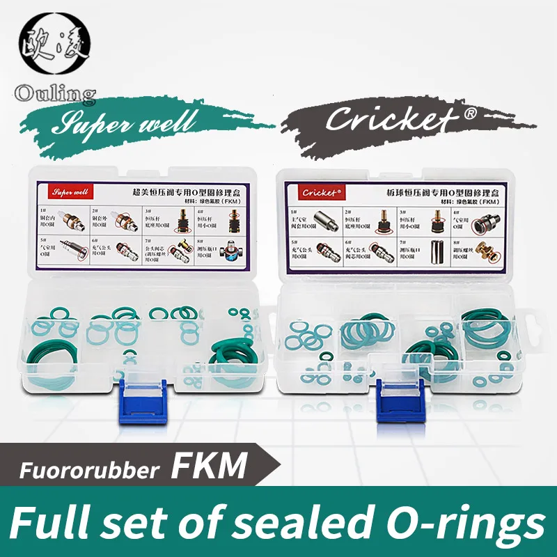40 Pezzi Super Well/Cricket Fkm O Ring Kit 8 Dimensioni O Ring Seal Guarnizione In Gomma O-Ring Rondella Guarnizione O-Ring Set Assortimento Kit Scato
