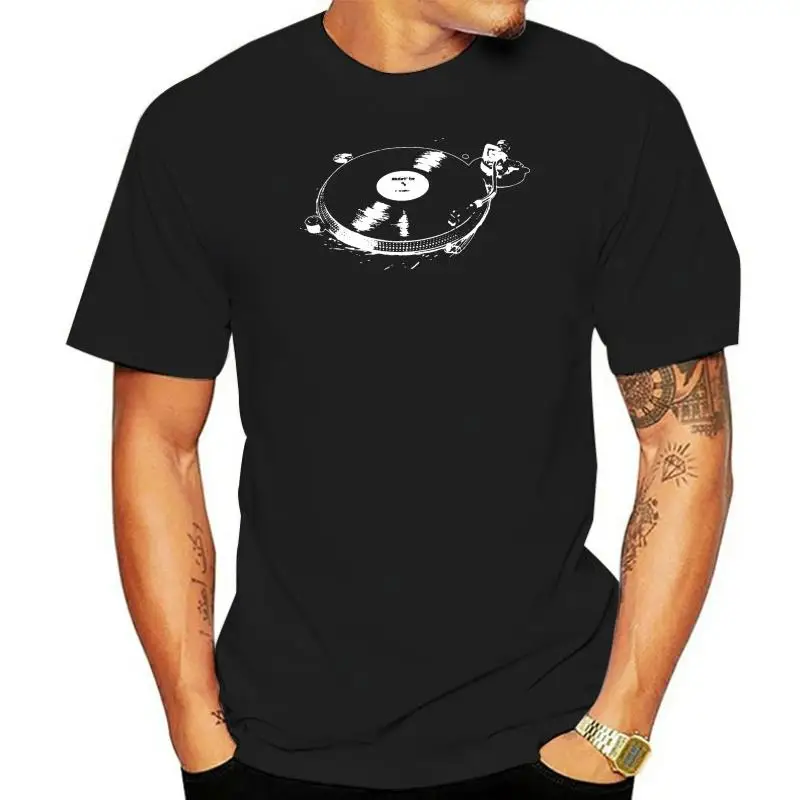 Uomo Estate O-Collo Top Tees Giradischi Estivo Art Dj Classic Hip Hop Technics 1200 Hip Hop Mixer Record