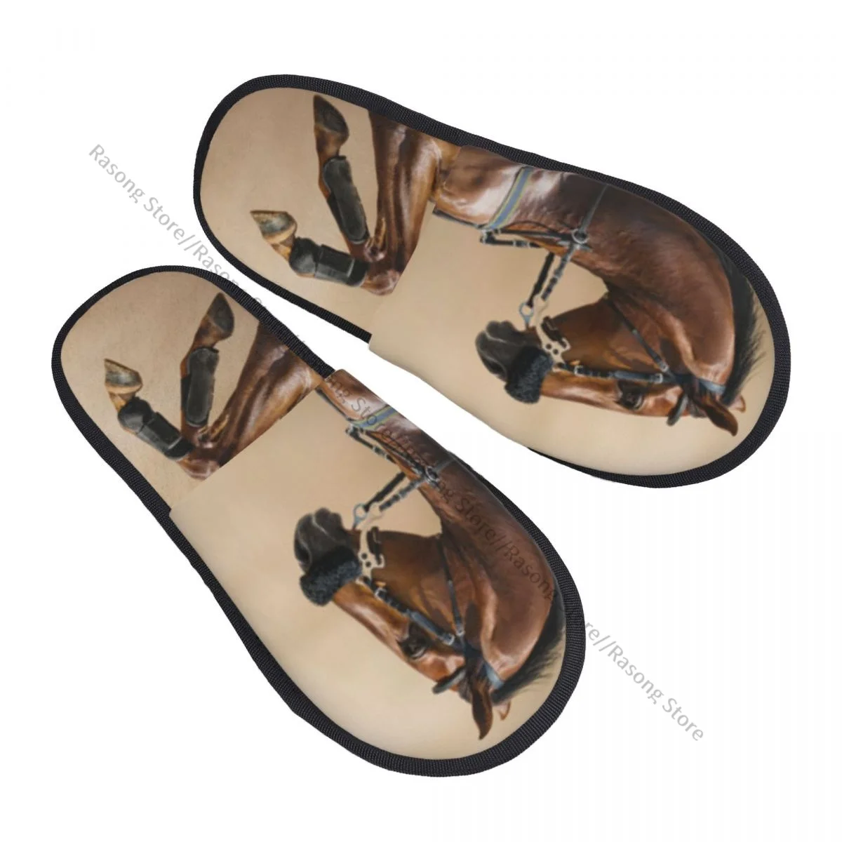 Inverno Donna Uomo Pantofole Piatte Antiscivolo Cavallo Che Salta In Hackamore Life Force Power Honor Love Sign Pelliccia Interna Scarpe Calde Morbide