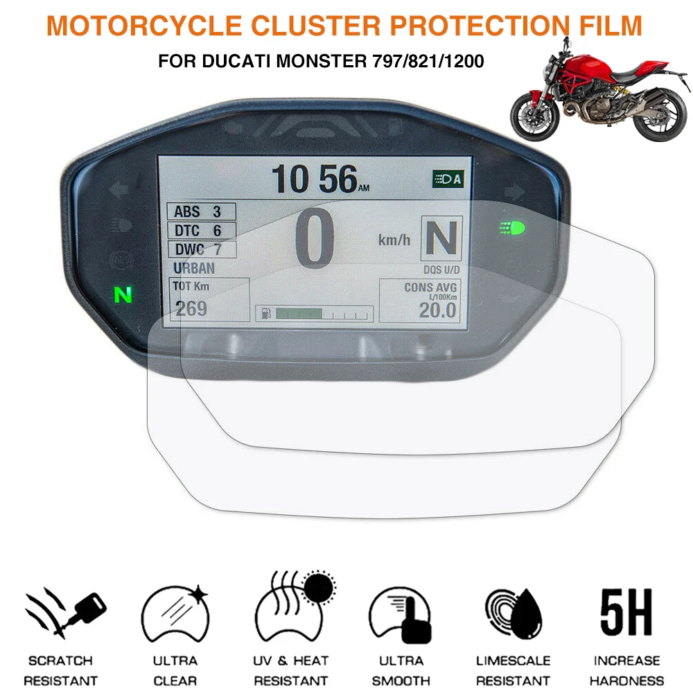 Per Ducati Monster 797 Monster 821 Monster 1200 1200R 1200 R Pellicola Protettiva Antigraffio Per Cluster Di Moto