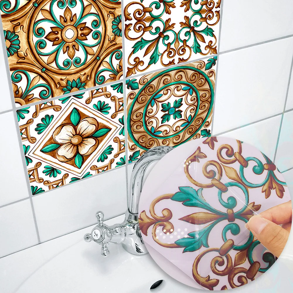 Funlife Nuovo Creativa Cucina Bagno Piastrelle Acquerello Fiore Stickers Stile Camera Parlor Wall Home Decor Wall Stickers Ts024