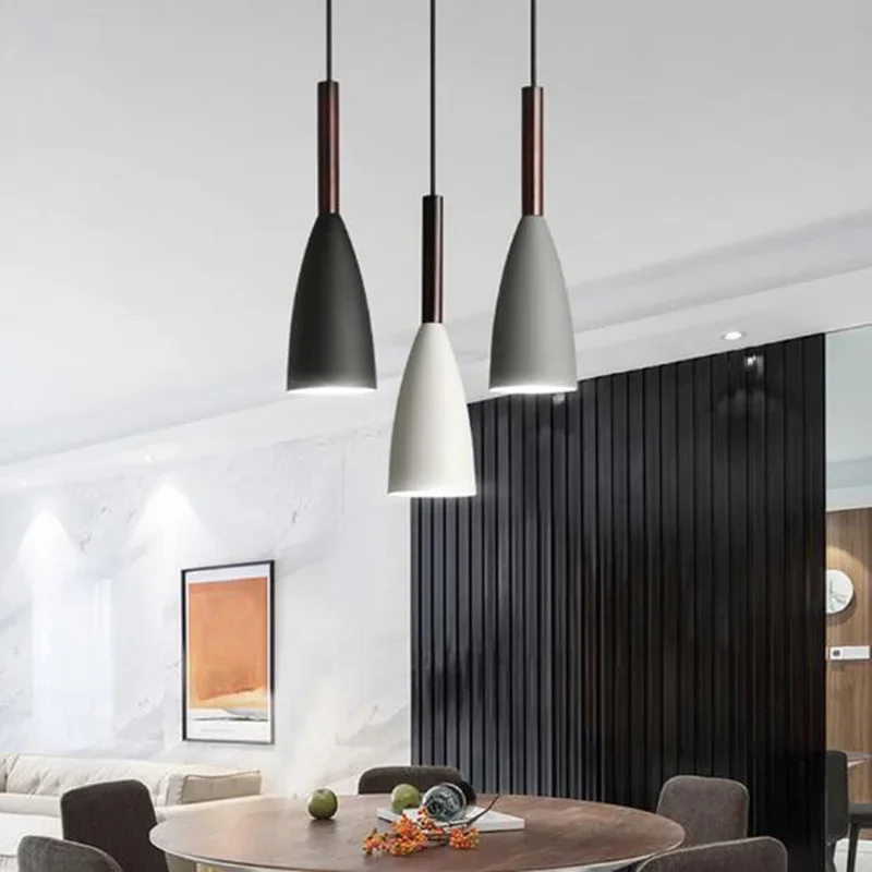 Lampada A Sospensione A Led Per Ristorante Nordico Lampada A Sospensione A Testa Singola Per Bar Loft Hotel Tv Divano Sfondo Lampadario A Sospensione