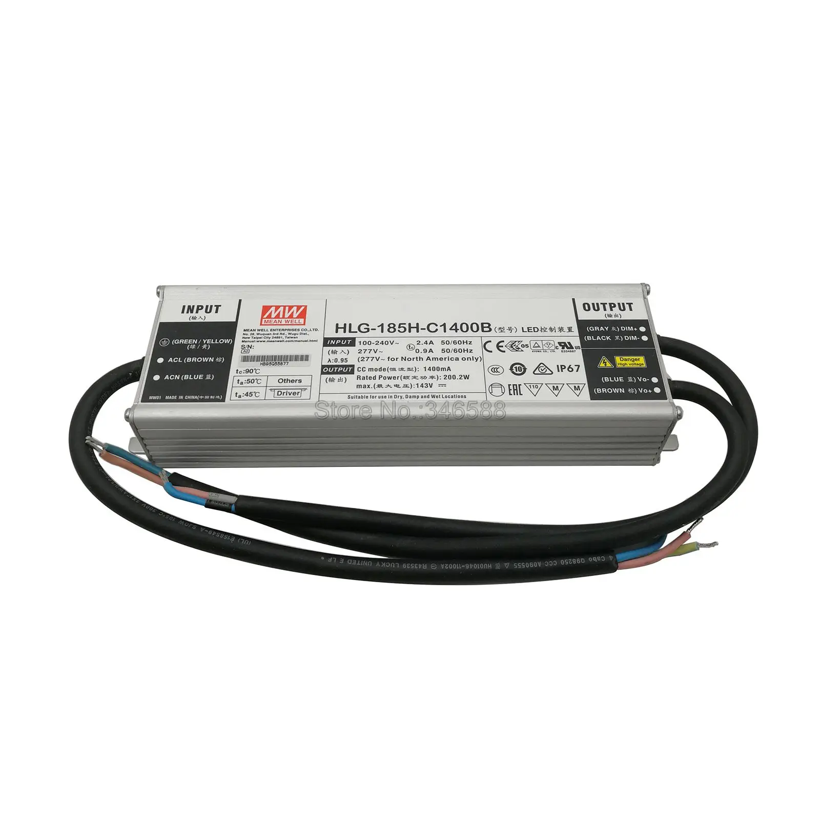 Meanwell Hlg-185H-C1400B 200W Singola Uscita Led Di Alimentazione 1400Ma Per 4Pcs Cree Cxb3590 Array Di Led