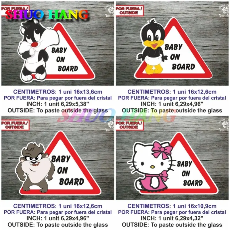 Adesivo Vinilo Baby On Bouro Boat Plutos Bebe A Border Duck Lucas Kitty Cat Silvestre Tazamania Car Lunotto Adesivo Per Bambini Pvc