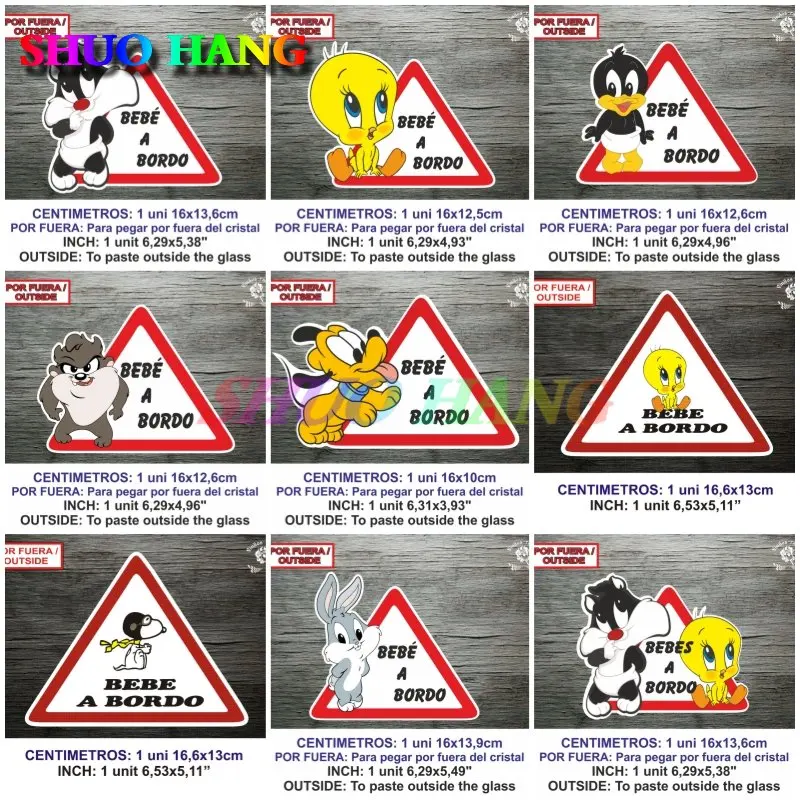 Tazmania Sticker Vinile Adesivo Galleggiante Accessori Baby Board On The Car Rabbit Bebe A Border Plutos Baby Boat Baby Duck Boot Pvc