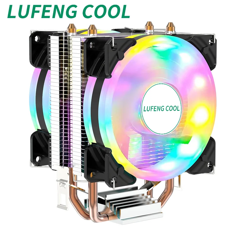 Lufeng Cool Cpu Fan Cooler 4Pin Pwm Lga1700/1151/1155/1200/775 Am4/Am3/Am2/Fm1/Fm2